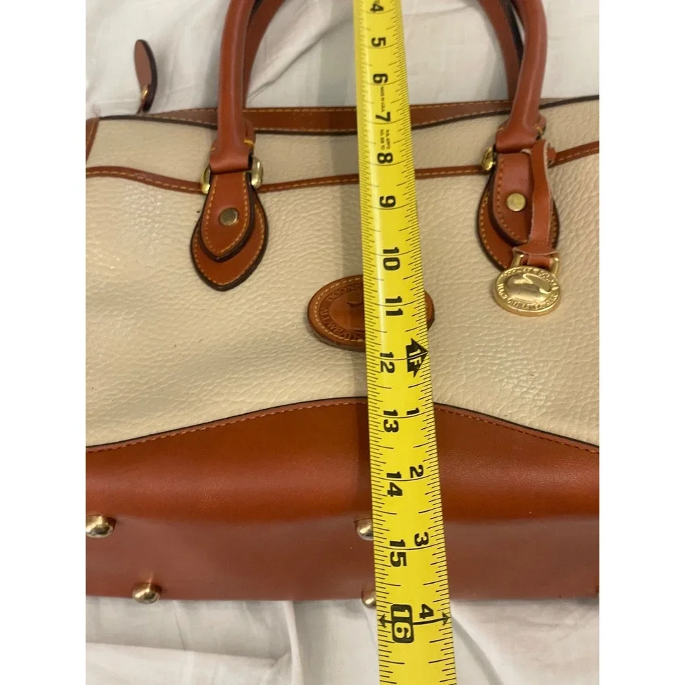 Dooney & Bourke Vintage Tan Pebble Leather Satchel Shoulder Bag VGC